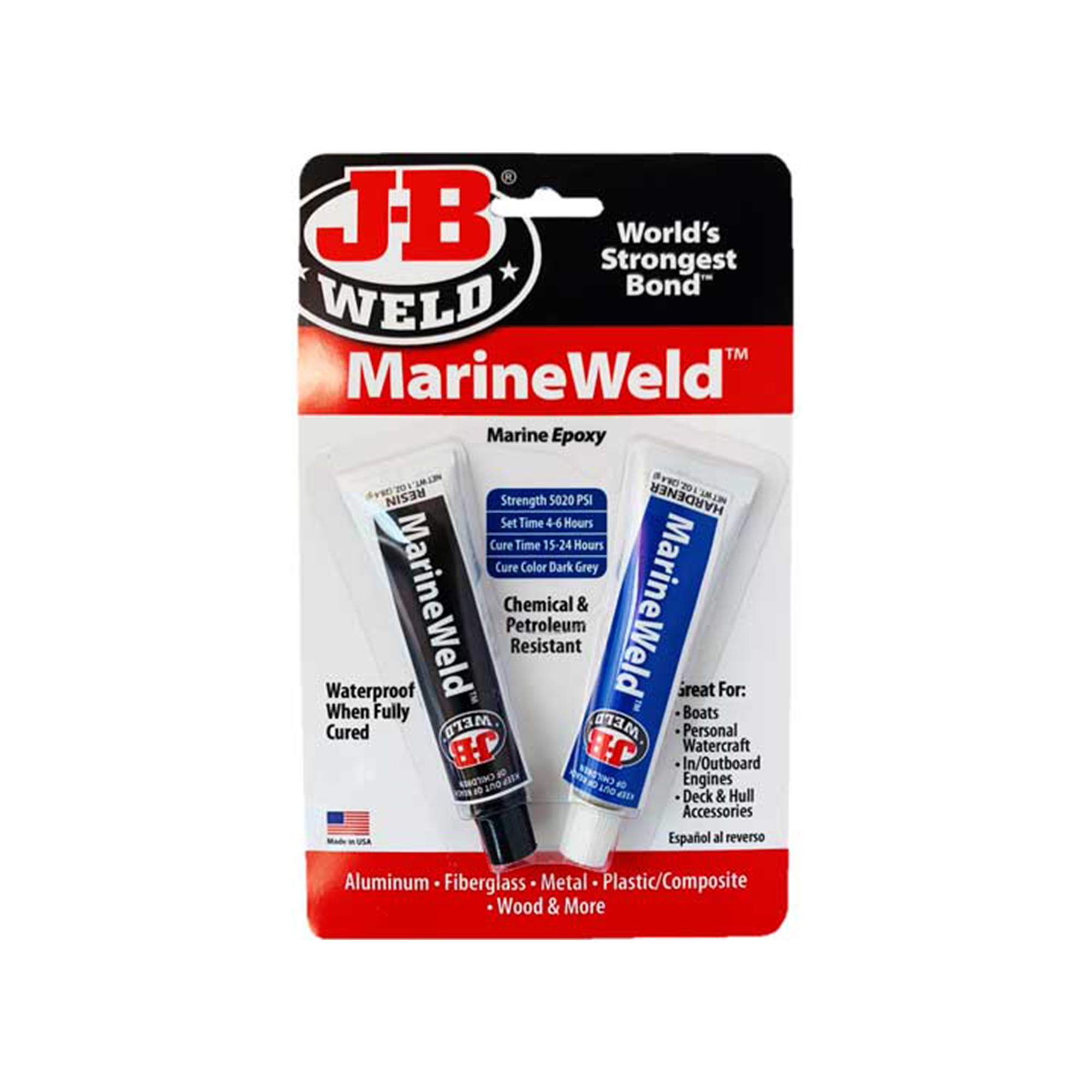 JB Weld MarineWeld Twin Tube Epoxy — 2 Oz., Water-Resistant, High-Strength, Model# JBW8272